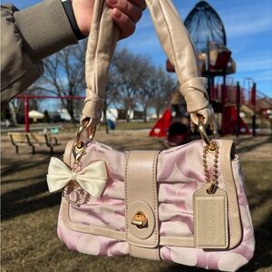 Coach Pink and Cream Handbag